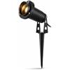 damastoreitalia Faretto da Giardino con Picchetto GU10 IP65 in Alluminio Nero, Orientabile per Illuminazione Piante Alberi Vialetti Esterno 220V Lampadina non inclusa (Nero)