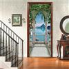 Generic Adesivi Porte Interne Vista mare ad arco Intage Carta Parati Porte, Vinile Removibile, Adatto per uso interno 83 x 210 cm