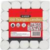 Zan Village Homeware Candele tealight, 4 ore di durata, 12 g, confezione da 100 pezzi sigillata con pellicola termoretraibile