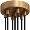 creative cables Kit rosone per lampadario da soffitto (serracavo cilindrico, metallo color bronzo satinato, Ø 120 mm, 7 fori) - Fissaggio a staffa per lampadari e sospensioni multiple