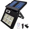 MAKA change your life quality MAKA Luce Solare Led Esterno con Pannello Solare IP65 con Sensore Crepuscolare Attivazione di Notte Lampada da Parete Lunga Autonomia Ricarica Fotovoltaico Monocristallino (Faretto)