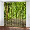 BYTUGI Tenda Oscurante Termica Isolante 2 Pannelli - Motivo Paesaggio Di Boschi Verdi 3D Tende Con Occhielli Per Salotto Cucina Camera Da Letto Bambini - Decorazione Da Finestre, L 264 X A 240 cm