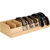 DBREAKS Scatola per Cintura in Legno, 7 Scomparti, Colore Originale | Organizzatore per Cintura, Porta Cinture Contenitore per Uomo e Donna Cinture Cravatta Armadio Cassetto