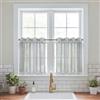 PONY DANCE Tende Corte da Cucina Tende Trasparenti per Interni con Anelli Decorazione con Effetto Lino Curtains Cameretta Bambini 2 Pezzi 140x100 CM, Grigio Chiaro