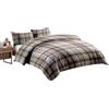 INTRECCI Elegante Copripiumino in Cotone + Federa/Federe, Parure Piumone Biancheria Letto più Misure (Set Matrimoniale + 2 Federe, Scozzese Beige)