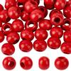 PONABEADIY 1 scatola Da 50 pezzi Da 20mm di Perline di Legno Rotonde Rosso Scuro, Tinte, Schima, In Legno, Verniciate A Spruzzo, Vintage, con Foro GRANDI, Lucidate, Sfuse, per La Creazione di Gioielli