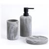 Lunaicorn Set da bagno, 3 pezzi, dispenser per sapone, portasapone e portaspazzolino in resina, nuvole in pietra, set da tre pezzi
