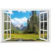 Lichi Adesivo da parete 3D con vista finestra falsa, paesaggio di lago e montagna, adesivo murale per decorazione della casa, bagno, soggiorno, camera da letto, A