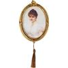 SDlumeiy Cornice portafoto ovale in resina con nappe, montaggio a parete, per camera da letto e soggiorno, oro vintage, 12,7 x 17,8 cm