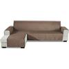 PETCUTE Copridivano con Penisola sinistra Trapuntato copridivano angolare Salvadivano Chaise Longe Impermeabile copri divano 200x270cm