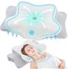 DONAMA Cuscino cervicale in memory foam, ergonomico, con bracciolo e due altezze, rinfrescante e traspirante, contorno a 6 zone, supporto per il collo per tutte le posizioni di sonno