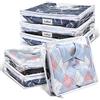 Hoolerry 6 x sacchetti per maglioni in plastica trasparente PVC con cerniera etichetta per coperte, vestiti, armadio, trapunte, cuscini, lenzuola, 40 x 35 x 10 cm