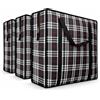 Adalex Global Borsa grande riutilizzabile extra large da 190 g/m², resistente, con cerniere, borsa portabiancheria e tessuto per guardaroba, impermeabile, 60 x 50 x 25 cm, 82 l (3 pezzi, nero)