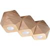 SOLLUX LIGHTING Woody Lampada da soffitto Legno naturale Design geometrico Minimalista Moderno per camera da letto Sala da pranzo Soggiorno Stile scandinavo GU10 A++-E 36/12/12cm Tre sorgenti luminose