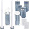 Wiseten Scopino per WC usa e getta, set da 2 spazzole per WC con 36 pezzi di detergente, spugna antibatterica, spazzola per WC per lavabo, vasca da bagno, lavandino
