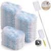 Loveco 50 Pezzi per Swiffer Panni Catturapolvere Ricambi Kit, Piumini Cattura Polvere per Swiffer Duster, per Scuola, Ufficio, Casa, 50 Panni + 1 Manico Telescopico