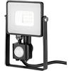 V-TAC VT-10-S-B Faro LED Chip Samsung 10W con Sensore di Movimento e Crepuscolare e Interruttore Manuale di Bloccaggio Colore Nero 4000K IP65