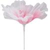 Buachois Fiore Artificiale Grande 50 Cm in Organza e Seta con Perline Falso Fiore Decorativo per Matrimoni Compleanni Eventi e Artigianato con Nastro Organza Rosso