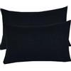 ZZDZW Set di 2 Copri Cuscini 50x70 per Divano 40x70 Copricuscino 50x80 Elasticizzato con Cerniera,Federe Moderne per Camera da Letto Decorativo Velluto A Coste Elegante(Black,30cmx60cm Set of 2)
