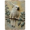 Papient Targa in metallo vintage con cacatua bianca appollaiata sul ramo, per casa, bar, giardino, interni ed esterni, decorazione da parete retrò, 20 x 30 cm