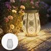 Bonsery lanterne solari per esterni, sospese/in piedi, orientali, IP65, impermeabili, in metallo, 15 lm, grandi lampade solari per esterni, giardino, patio, albero, campeggio, prato, cortile (bianco