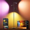 Govee Lampada da Terra LED ad Angolo Regolabile, RGBWW Lampada 3-Teste 1500lm, Compatibile con Matter Alexa, 64+ Scene, Sinc Musica, Lampade da Terra Nere 157cm per Soggiorno, Camera da Letto, Sala