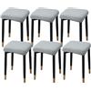 uyeoco Copri Pouf Quadrati Elasticizzato Copri ottomano Quadrato Copri Sgabello Copri Pouf poggiapiedi Quadrato Copri Sgabello Fodera per poggiapiedi (Color : Light Grey, Size : Set of 6)