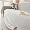 FANSU Telo Copridivano 1 2 3 4 Posti, Tessitura Jacquard Copriletto Matrimoniale Multiuso Copritutto, Coperta Copridivano Antiscivolo Reversibile Coperta Decorativa per Divano (Bianco,180x180cm)