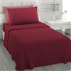 L'ANTICO ARCOLAIO - Lenzuola Letto Singolo 100% Cotone Completo con Federe Cuscini, Set Anallergico e Antiacaro, Colore Tinta Unita, Manifattura Made in Italy con Fibra Naturale (Bordeaux)