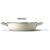 Smeg, Tegame Antiaderente CKFD2811CRM con Coperchio Incluso, Diametro 28 cm, Maniglie Laterali in Acciaio Inox, Per Tutti i Piani Cottura, Fino a 250° in Forno, Capacità 3,7L, Panna