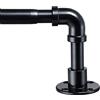 Harrms Bastone per tende industriali estensibile, 81-216cm, bastone per tende regolabile nero lucido, acciaio inox per finestre binario per tende a soffitto per camera da letto, soggiorno