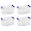 Acan Tradineur - Confezione da 4 Scatole Portaoggetti - Realizzato in plastica - Contenitore per riporre Giocattoli, Libri, Vestiti, Coperte - N.º 26-15,5 x 34 x 22,5 cm - 8 L