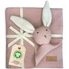 DIKOS® coperta & doudou 2 in 1 con coniglietto coccolone (rosa antico) - regalo nascita dolce e originale per neonata - in morbido cotone biologico (GOTS & OEKO-TEX) - primo peluche per bebè