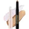 BUTBU Matita Ombretto Glitter/Opaco, 2Pezzi Ombret Ti In Crema Stick Lunga Durata, Alto Pigmento Occhi, Liscio,Senza Pieghe, Colore Intenso Tutto il Giorno, Facile da Sfumare, per Diversi Look 01+01