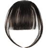 LOPHE Frangetta Finta, Frangia Sintetica con Frangia Clip, French Bangs Naturali, Fringe Hairpiece per Donna per Incontri,Feste e Uso(Marrone e Nero)
