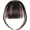 LOPHE Frangetta Finta, Frangia Sintetica con Frangia Clip, French Bangs Naturali, Fringe Hairpiece per Donna per Incontri,Feste e Uso(Marrone Scuro)