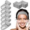 LOPHE Fascia per Capelli Cosmetica, 6 Pezzi Regolabile Spa Fascia per Capelli con Magic Tape, Fascia Regolabile Capelli per Doccia, Yoga, Sport, Spa, Grigio