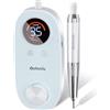 Delanie Levigatrice per Unghie Motore Senza Nucleo Professionale 35000RPM, Ricaricabile Senza Fili 5000mAh con Pausa Bonton per Manicure Pedicure, Incl. 7 punte e 36 bande abrasive, blu