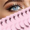 BUTBU 10 Paia Ciglia Finte Ciuffetti Kit,Metà, cigli finta Da Donna, Curl Ciglia Finte, Volume Eyelashes, Per Uso Fai Da Te E Personale E Domestico, Per Principianti, Naturali Lashes（Stile B）