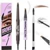BUTBU Matita per sopracciglia 2 in 1, 3D Liquid Penna, Matita Liquida per Sopracciglia a Lunga Durata, Con Pennello, Make-up Resistente all'Acqua, A prova di sbavature, No transfer- Marrone chiaro