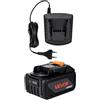 VEVOR Batteria Portatile e Caricabatteria, 20 V MAX, Batteria agli Ioni di Litio da 4,0 Ah, Grande Capacità 4000 mAh, Autonomia Estesa, per Utensili della Serie, per Sostituzione e Ricarica Rapida