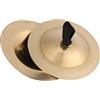 OEBUAFI Piatti da Dito per Danza del Ventre Piatti da Dito in Ottone Zills Strumento Musicale, con Fascia Elastica Facile da Tenere, 1 Paio 5,3 Cm Oro