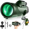 Severnier Monocolo 12x50, HD ad alta potenza Telescopio monoculare, BAK-4 Prisma e FMC Cannocchiale Monoculare, per watching caccia campeggio,escursionismo,concerti (Verdemilitare)