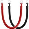 QWORK® 2 Pezzi Cavo Batteria Auto 25 mm² 3 AWG, 30 cm 12V Cavi Batteria con Morsetti ad Anello M10 per Veicoli e Impianti Solari
