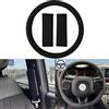Rebeca Shop Coprivolante con Copricinture 2pz Universale Antiscivolo in Ecopelle Per Auto | Colore Nero | Misura max 38 cm | Per Interni