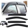 JHCHAN Deflettori di vento Parapioggia per Isuzu Dmax DMAX 2012-2019 Doppia cabina Finestra Guardia Visiera Nero Fumo Stick-on Scudo antipioggia