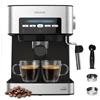 Cecotec Macchina da Caffè Espresso Power Espresso 20 Matic Elite. 850 W, Pressione 20 bar, Serbatoio da 1,5 L, Montalatte Orientabile, Controllo Digitale, Modalità Auto, Acciaio