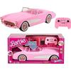 Hot Wheels Macchina Telecomandata Barbie The Movie - Corvette RC, macchinina a pile, 2 bambole incluse, bagagliaio apribile per contenere gli accessori, giocattolo per bambini, 4+ anni, HPW40
