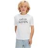 Calvin Klein Bambino T-Shirt Maniche Corte Logo in Cotone, Bianco (White 11-0601 TCX), 12 Anni