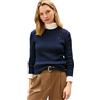 Tommy Hilfiger Donna Pullover Cable in Cotone, Blu (Dark Night Navy), XL
